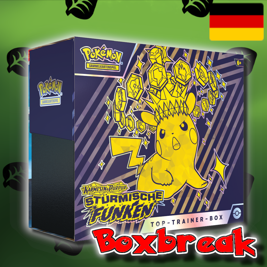 BOXBREAK Pokemon "Karmesin & Purpur Stürmische Funken" Top Trainer Box (De)