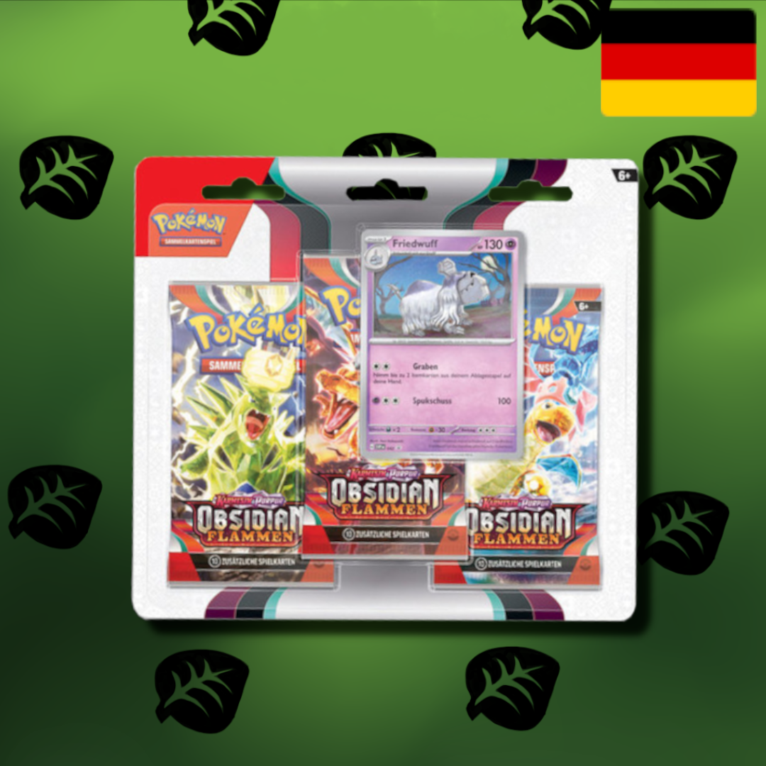 Pokemon "Obsidian Flammen" Evoli/Friedwuff 3er Blister (De)