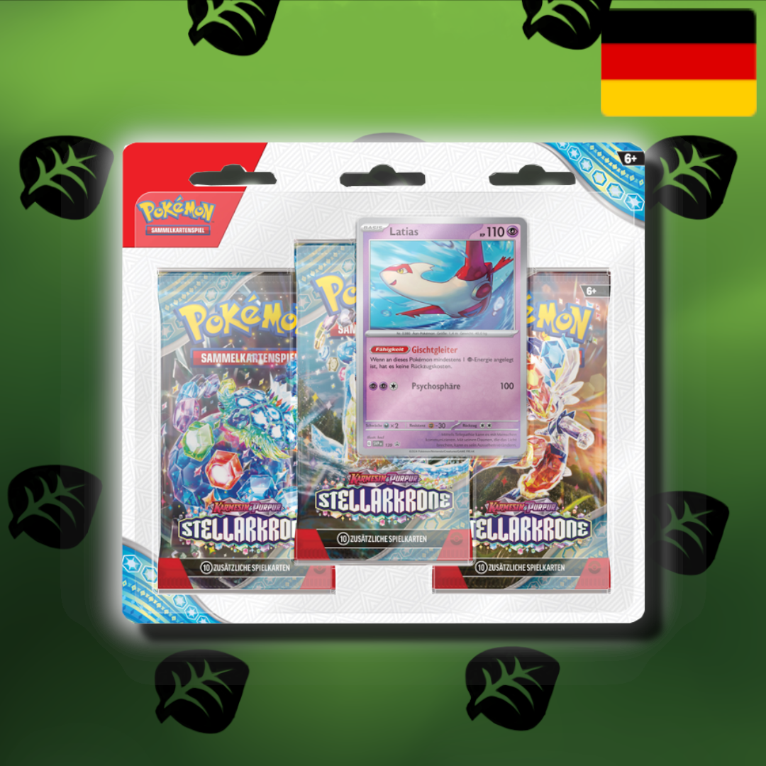 Pokemon Karmesin & Purpur Stellarkrone 3er Blister Latias/Granforgita (De)