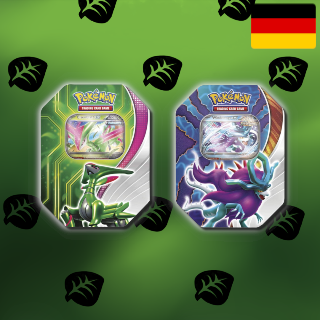 Pokemon "Paradox Clash 2024" Tin Box Eisenblatt EX/ Windewoge EX (De)