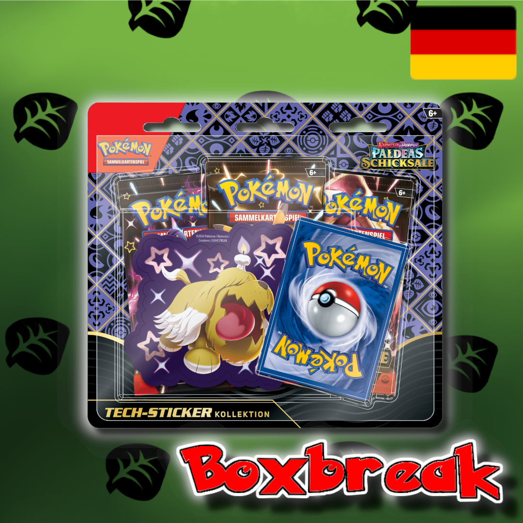 BOXBREAK Pokemon "Paldeas Schicksale" Sticker Tech Blister (De)