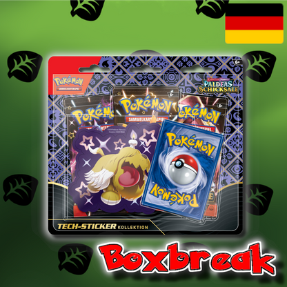 BOXBREAK Pokemon "Paldeas Schicksale" Sticker Tech Blister (De)