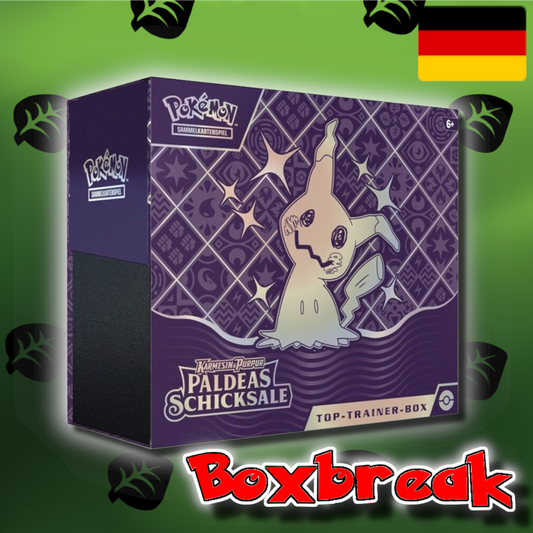 BOXBREAK Pokemon Karmesin & Purpur 4.5 "Paldeas Schicksale" Top Trainer Box (De)