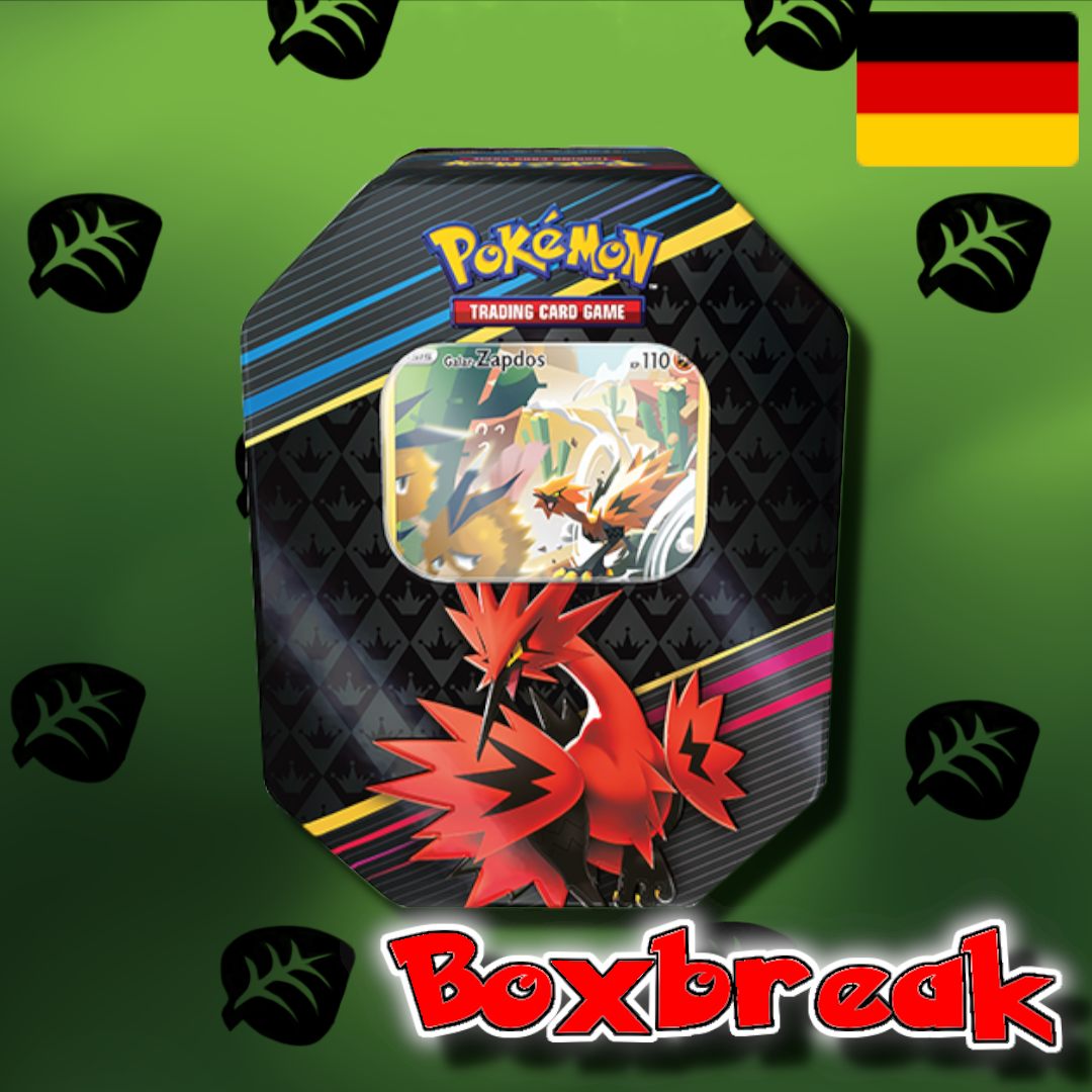BOXBREAK Pokemon "Zenit der Könige" 1 Tin Box Galar-Arktos/Lavados/Zapdos (De)