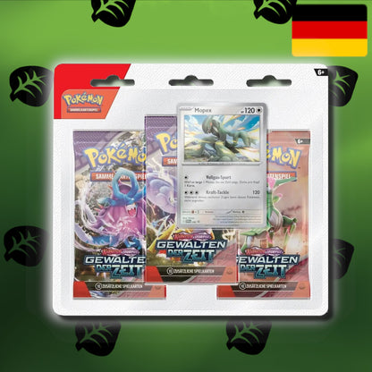 Pokemon Karmesin & Purpur 5.0 "Gewalten der Zeit" 3er Blister Mopex/Pii (De)