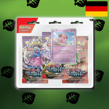 Pokemon Karmesin & Purpur 5.0 "Gewalten der Zeit" 3er Blister Mopex/Pii (De)